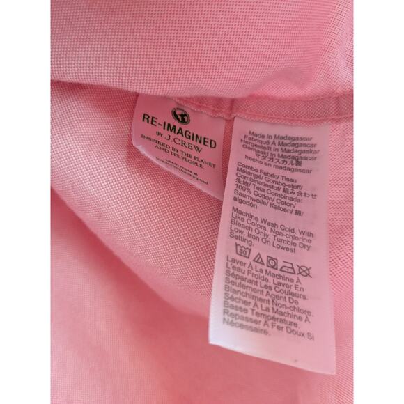 J.CREW Slim Flex Oxford Shirt Mens Large Pastel Pink Button-down Long Size XL - Picture 5 of 6